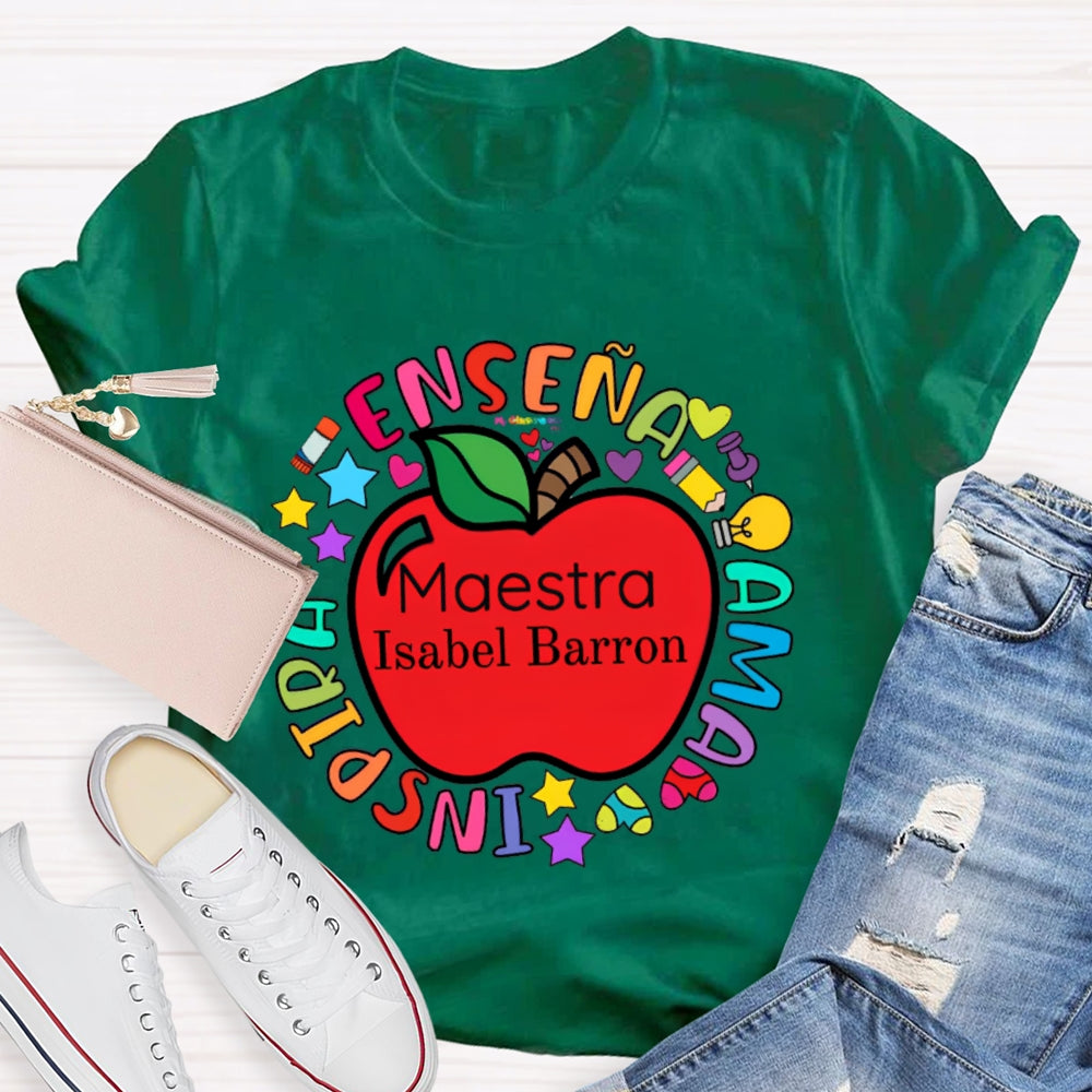 Personalized Name Maestra Funny T-shirt