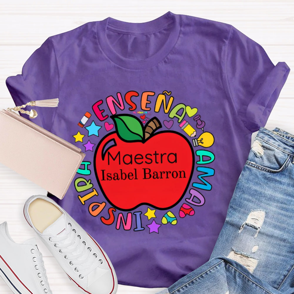 Personalized Name Maestra Funny T-shirt