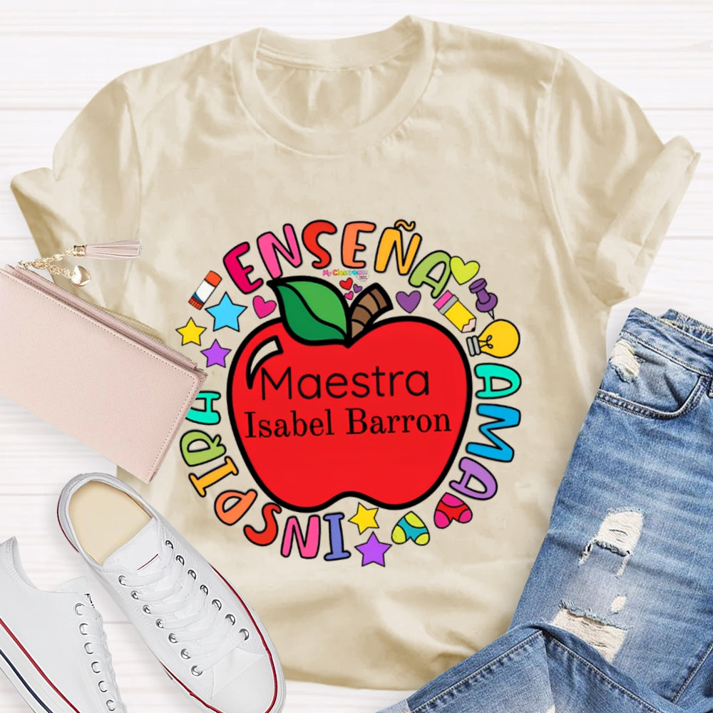 Personalized Name Maestra Funny T-shirt