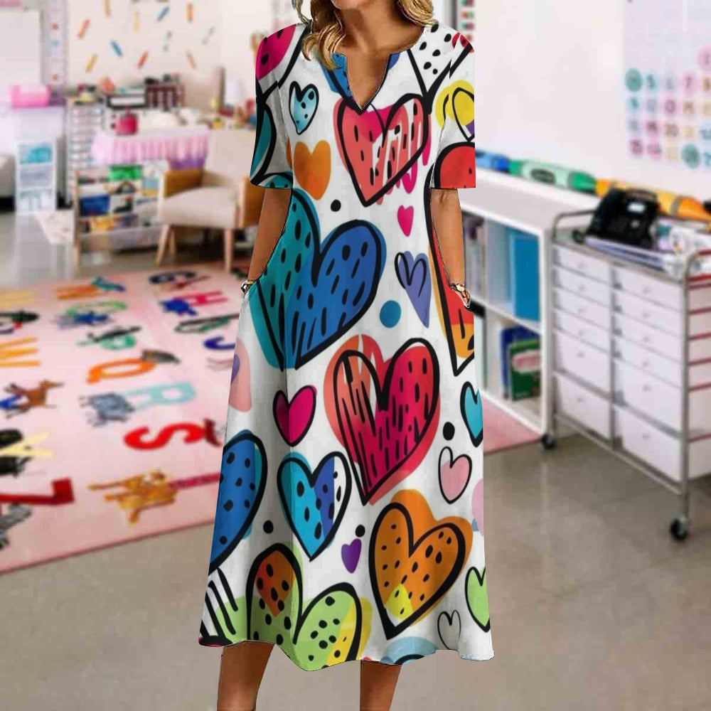 Colorful Heart Love Every Students Dress
