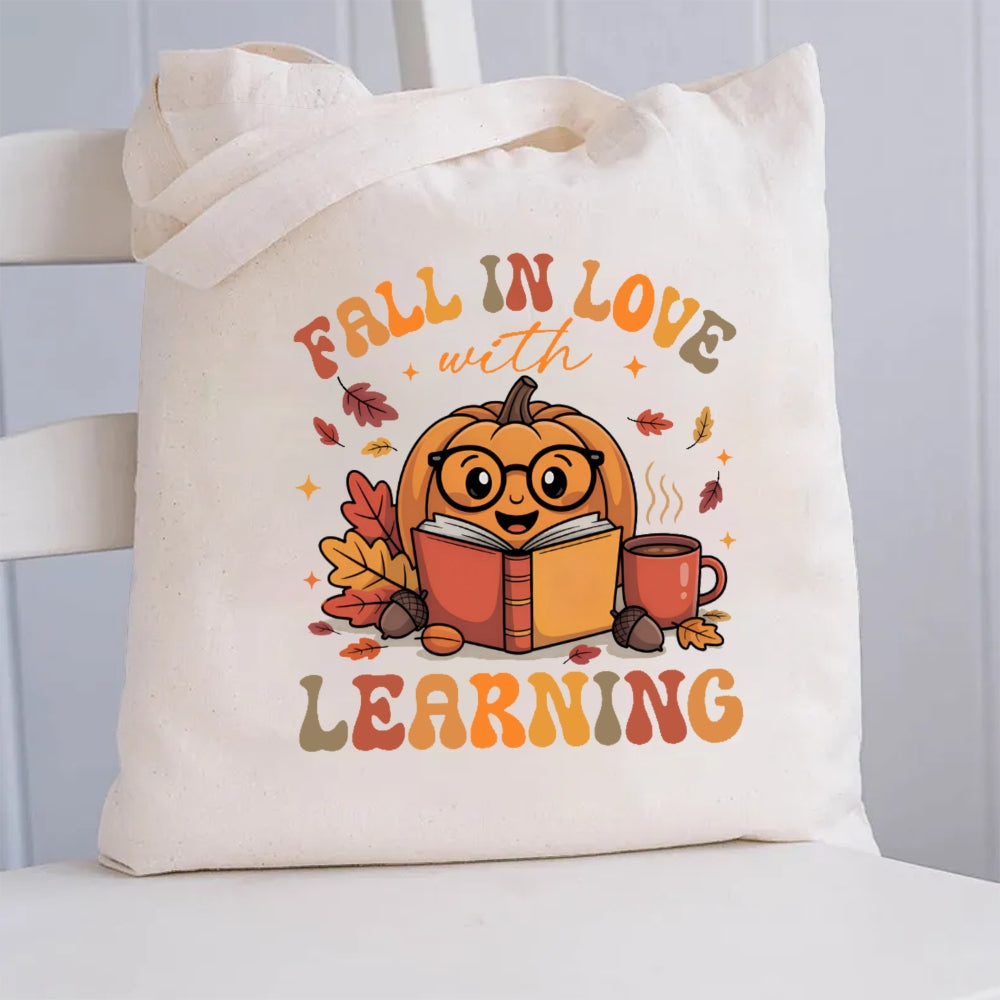 Fall In Love With Learning Canvas Tote Bag