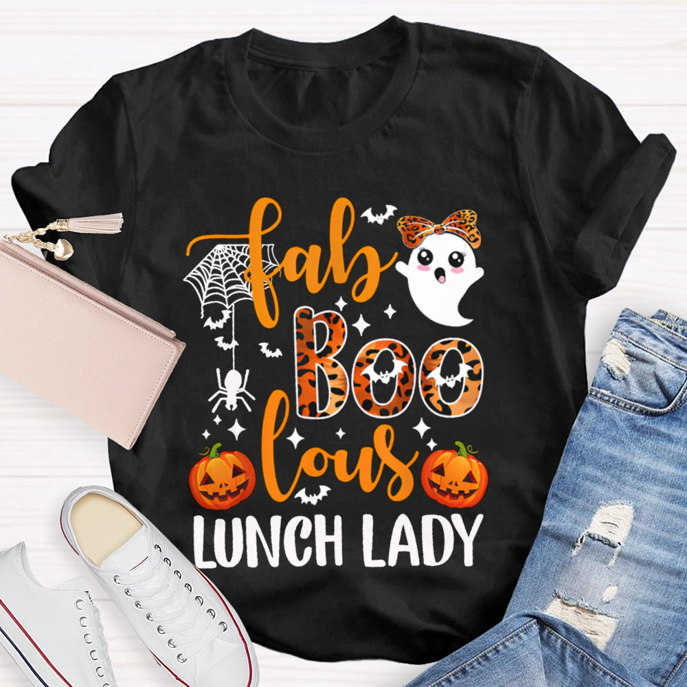 Fab Boo Lous Lunch Lady Halloween Pumpkin T-shirt