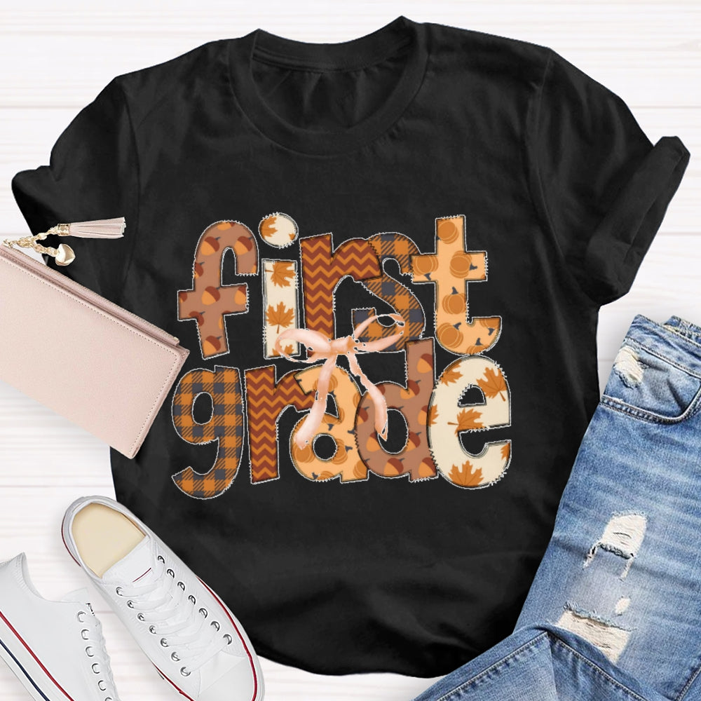 Personalized Grade First Grade Autumn Atmosphere Funny T-shirt