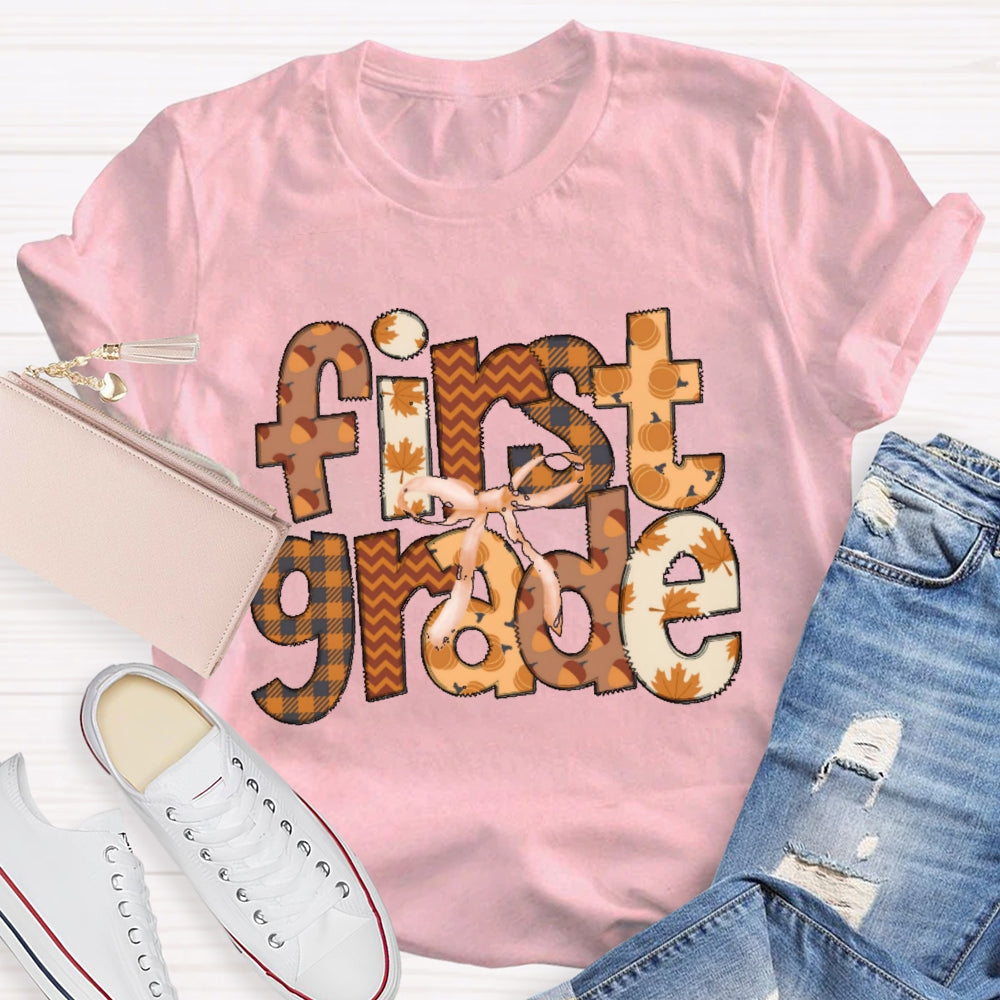 Personalized Grade First Grade Autumn Atmosphere Funny T-shirt