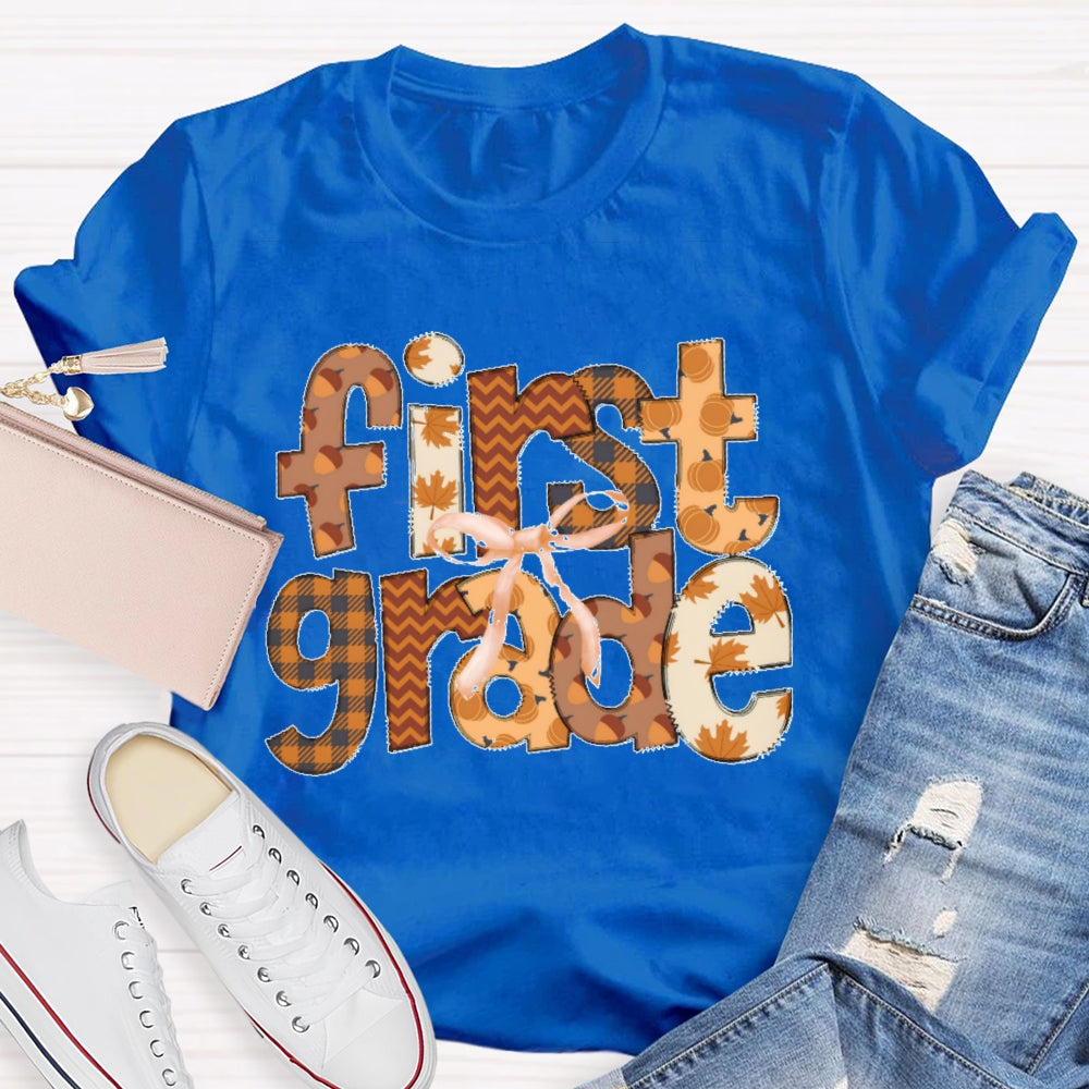 Personalized Grade First Grade Autumn Atmosphere Funny T-shirt