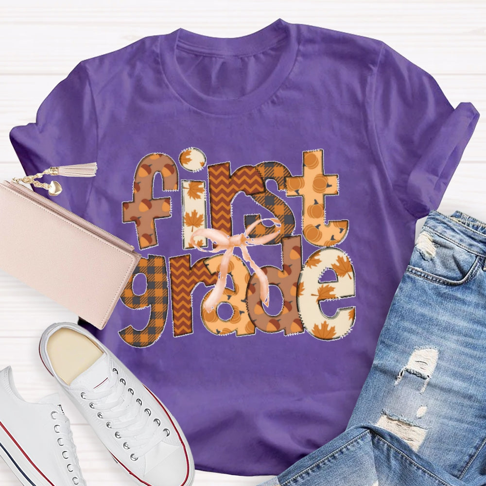 Personalized Grade First Grade Autumn Atmosphere Funny T-shirt