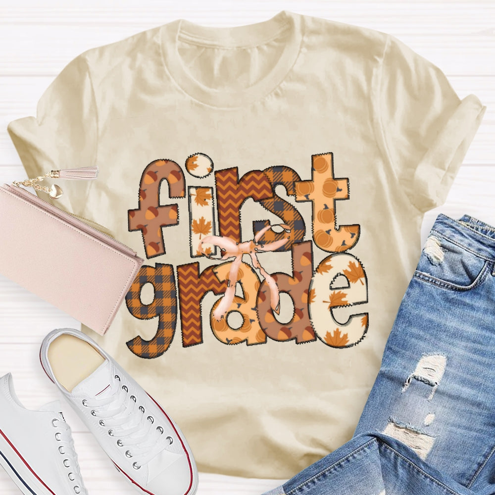 Personalized Grade First Grade Autumn Atmosphere Funny T-shirt