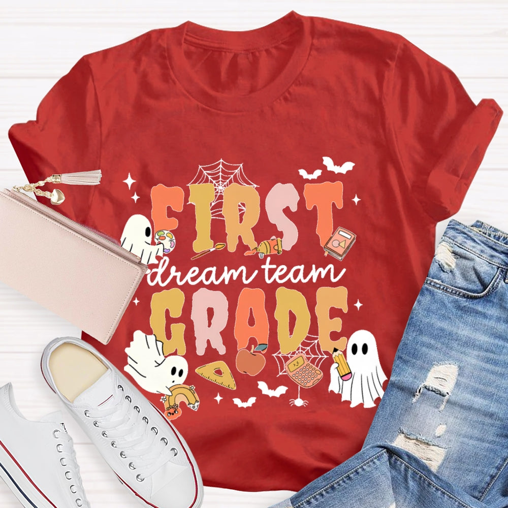 Personalized Grade First Grade Dream Team Halloween T-shirt