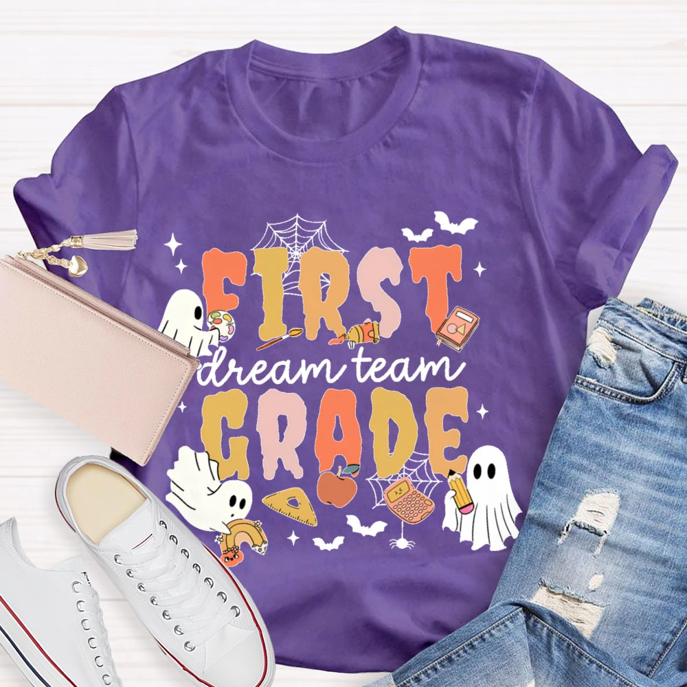 Personalized Grade First Grade Dream Team Halloween T-shirt