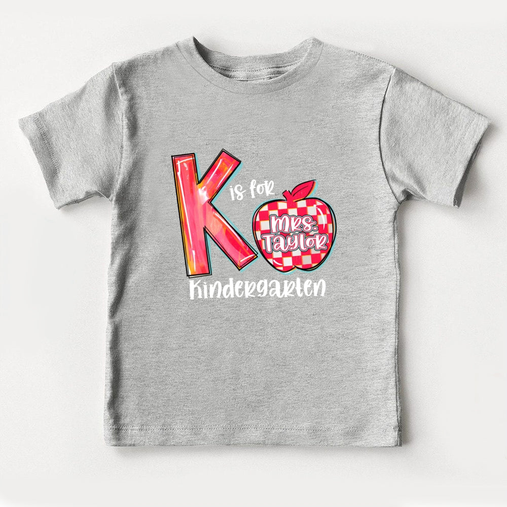Personalized Grade K Is For Kindergarten Toddler&Kids Tees