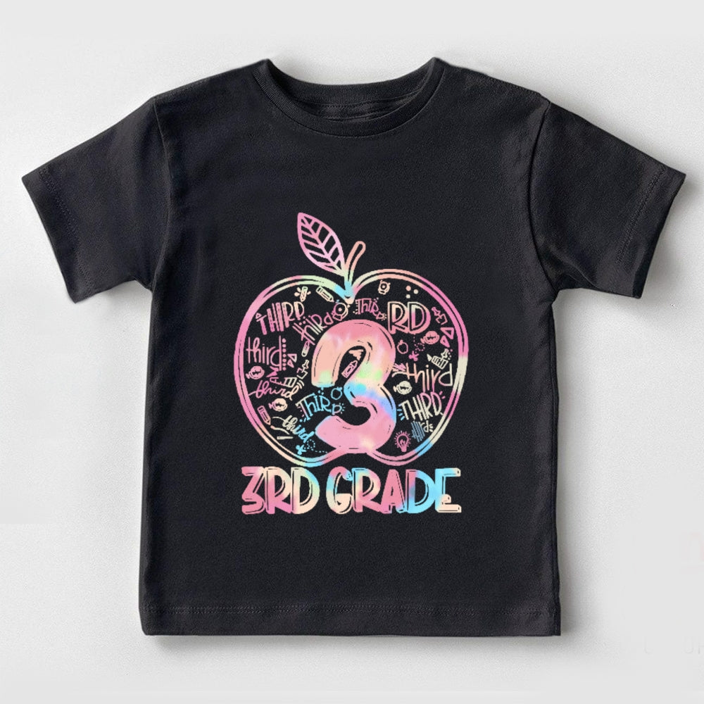Personalized Grade 3rd Grade Colored Apples Funny Toddler&Kids Tees
