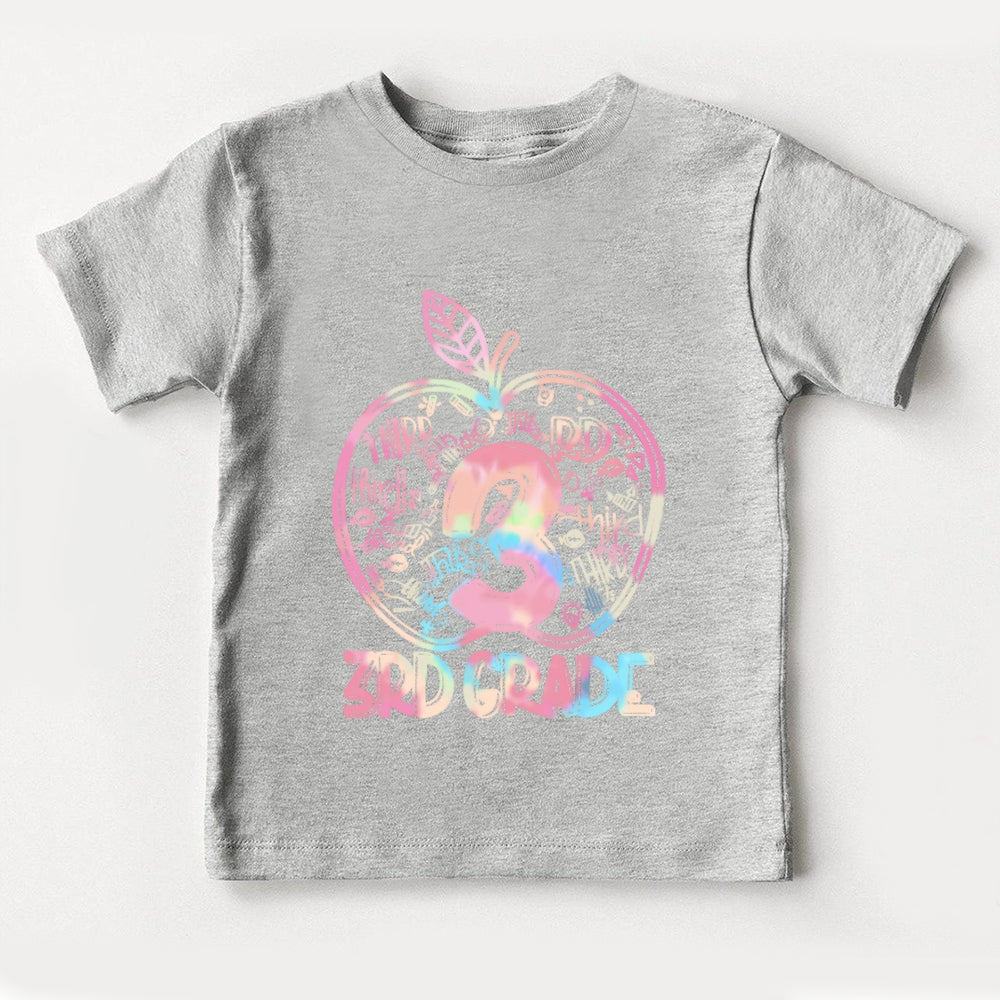 Personalized Grade 3rd Grade Colored Apples Funny Toddler&Kids Tees