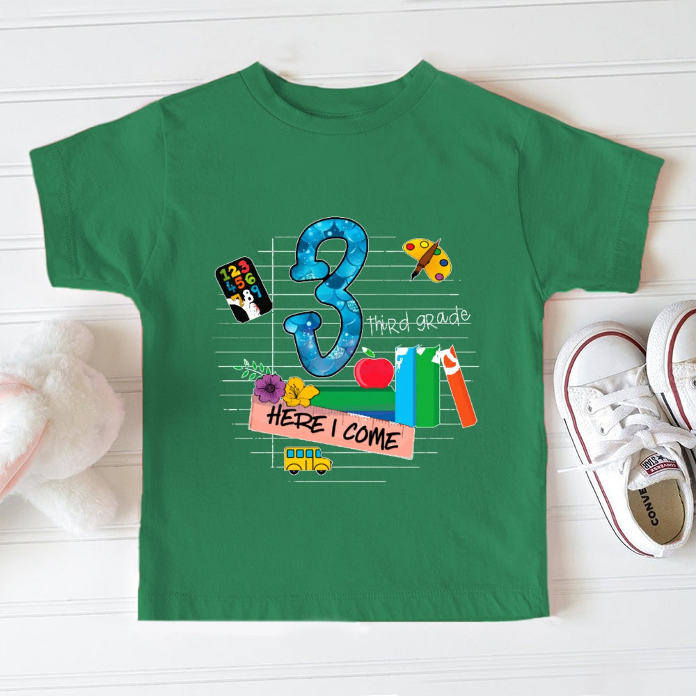 Personalized Grade Here I Come Back To School Toddler&Kids Tees