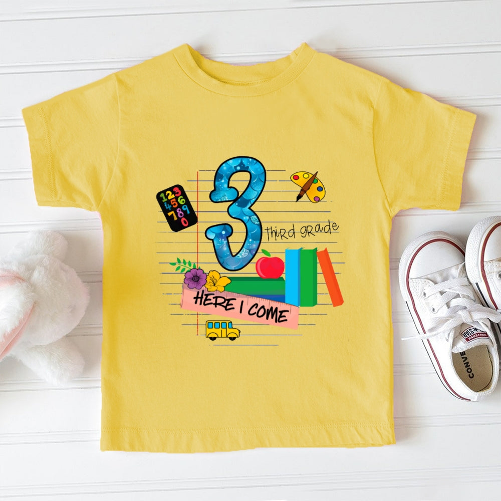Personalized Grade Here I Come Back To School Toddler&Kids Tees