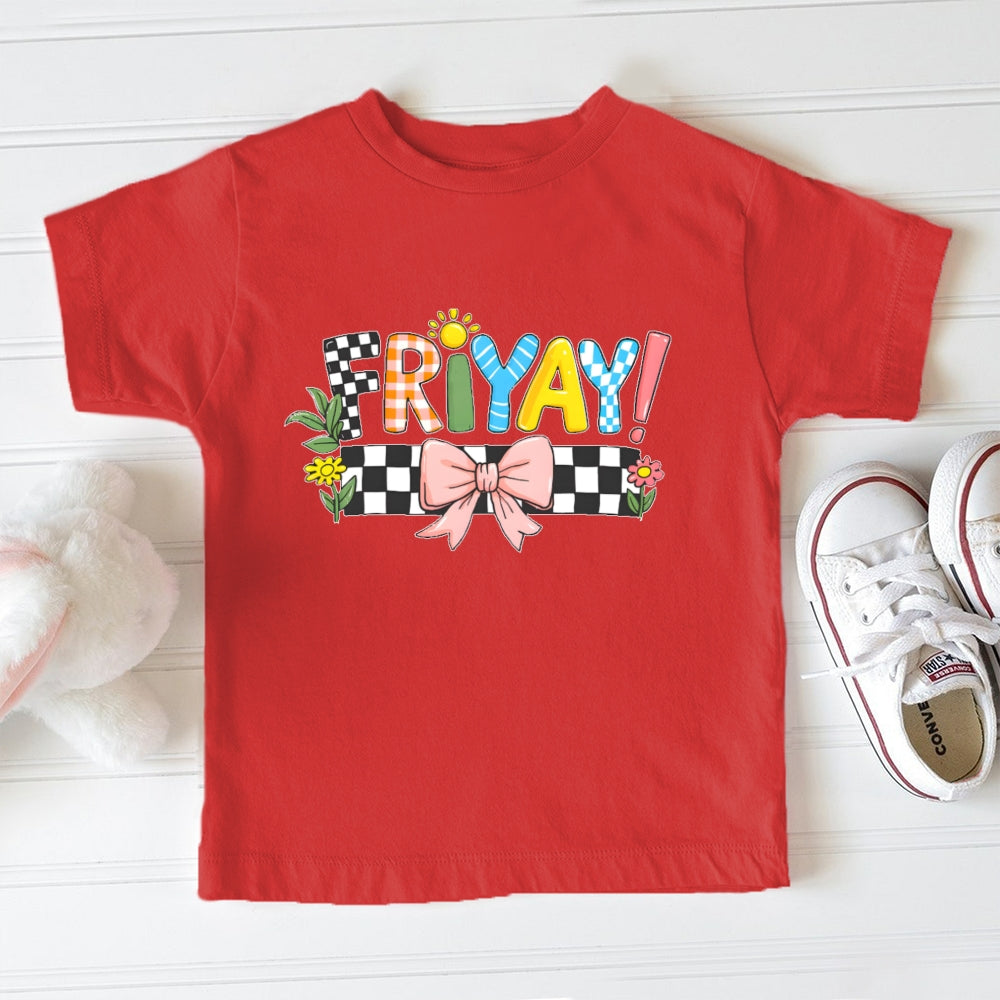 Friyay Lattice Letters Toddler&Kids Tees