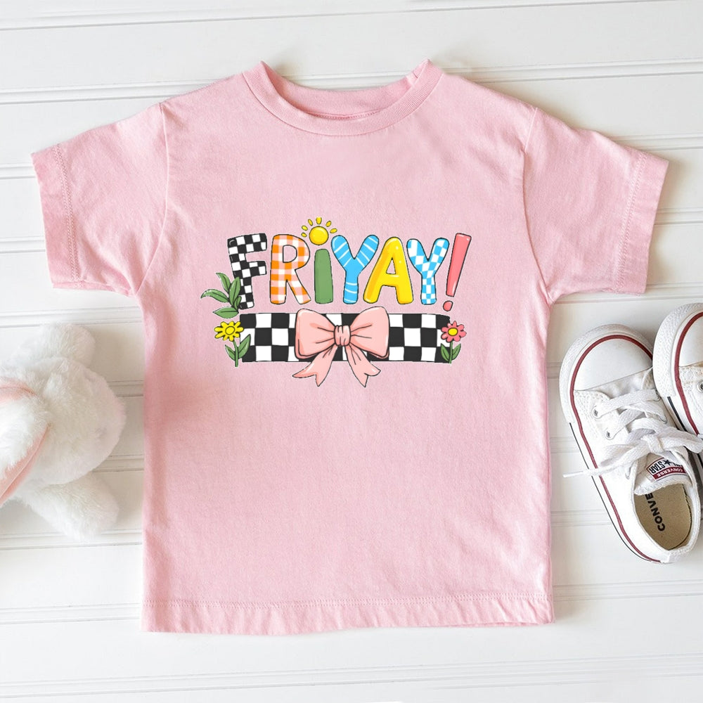 Friyay Lattice Letters Toddler&Kids Tees