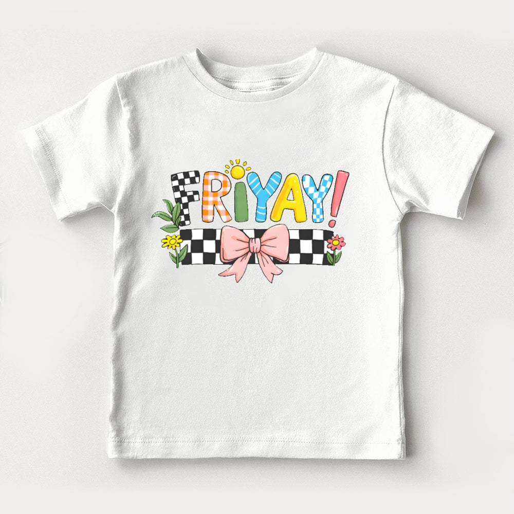 Friyay Lattice Letters Toddler&Kids Tees