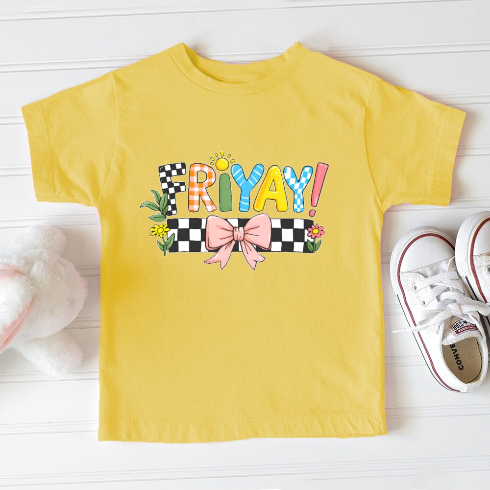 Friyay Lattice Letters Toddler&Kids Tees