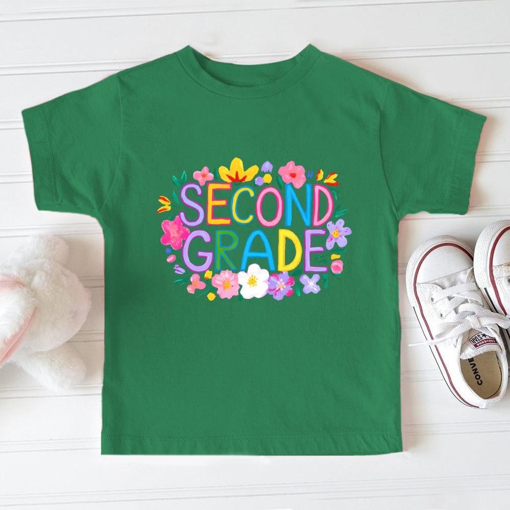 Personalized Grade Second Grade Funny Letters Toddler&Kids Tees