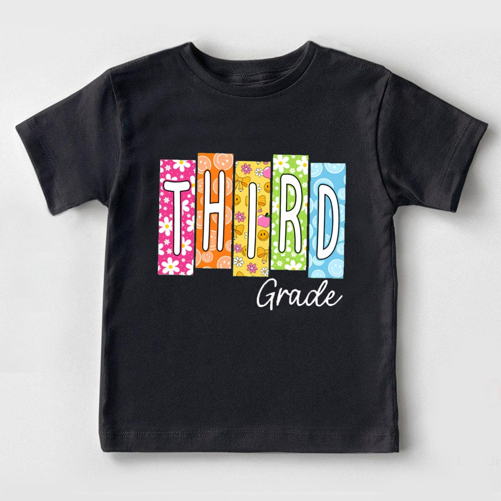 Personalized Grade Sunny Flowers Toddler T-Shirts