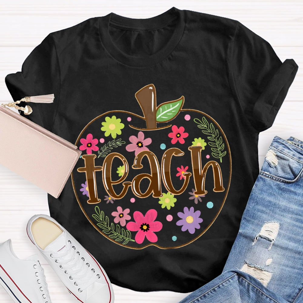 Apple Flowers Teachers T-Shirt
