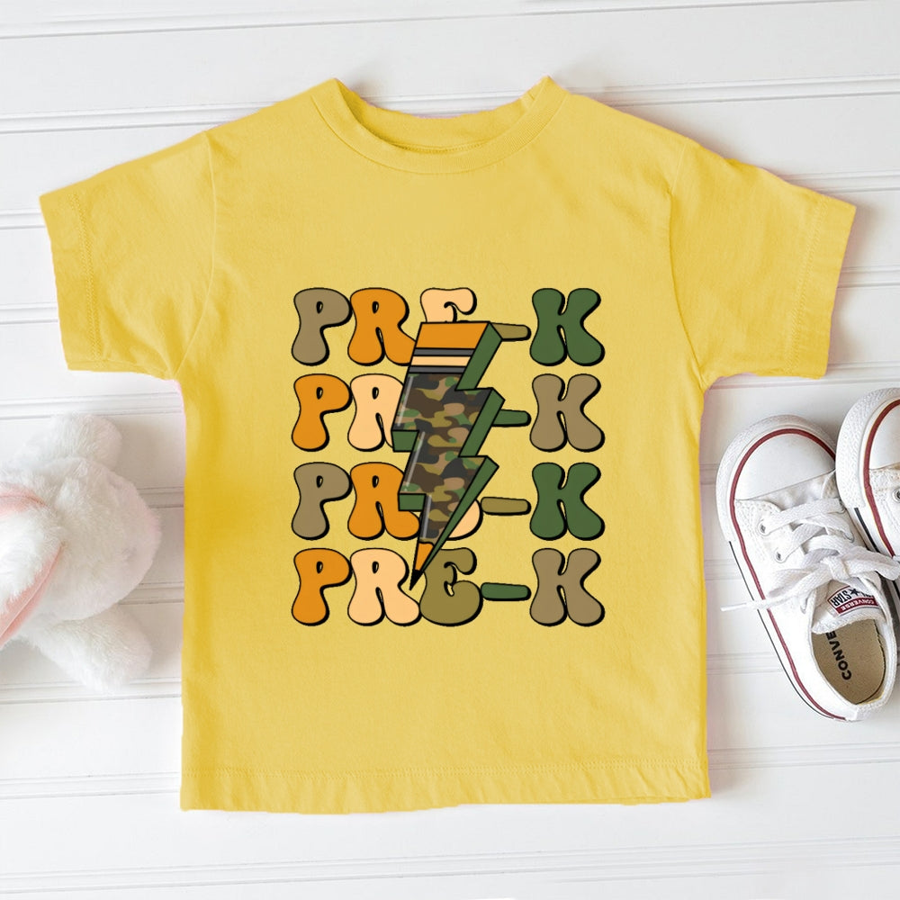 Personalized Grade Pre-K Camouflage Toddler T-shirts