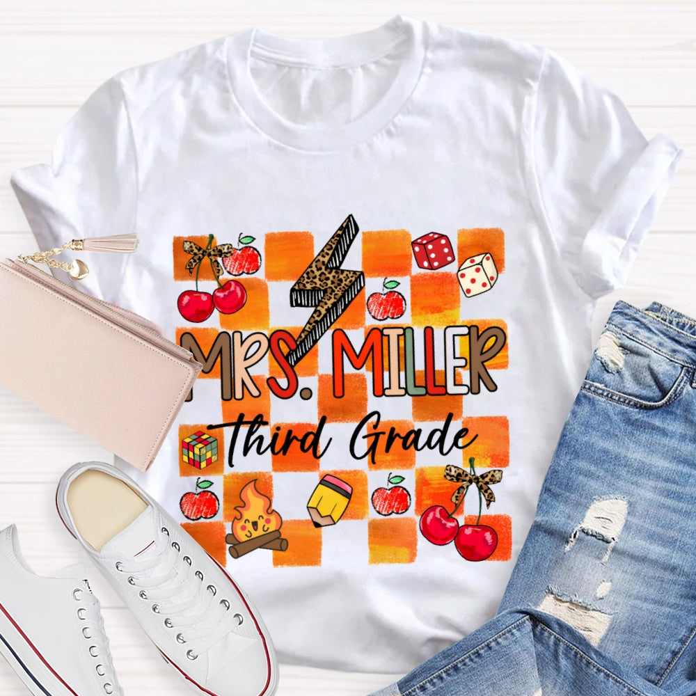 Personalized Grade And Name Autumn Vibes T-Shirt
