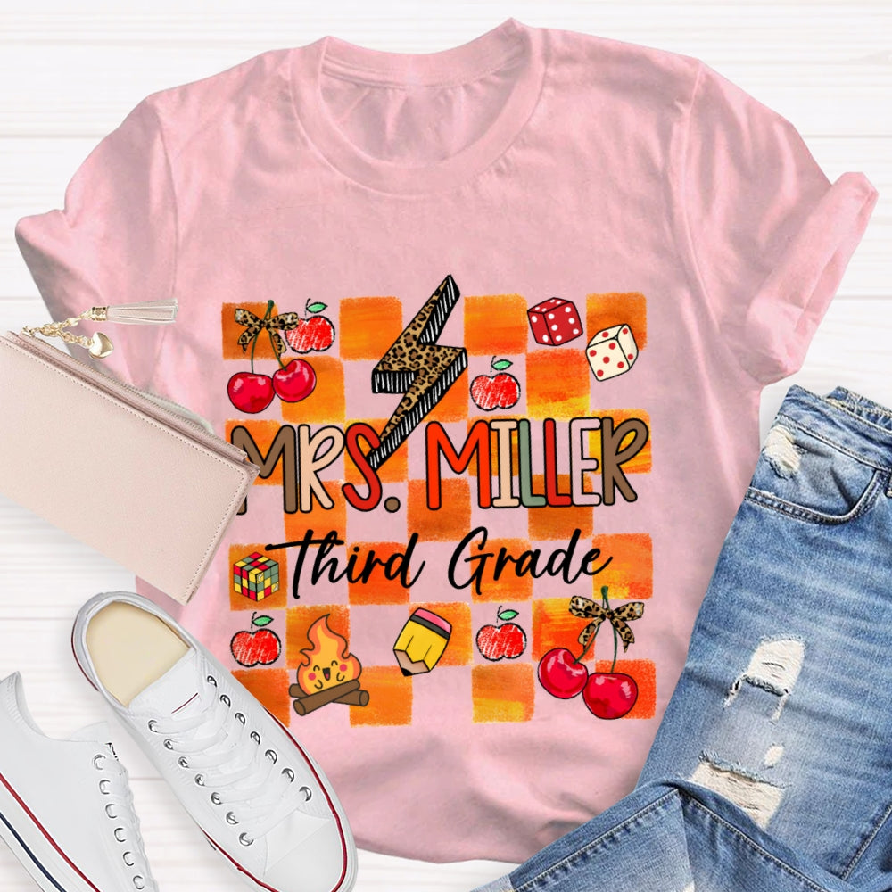Personalized Grade And Name Autumn Vibes T-Shirt