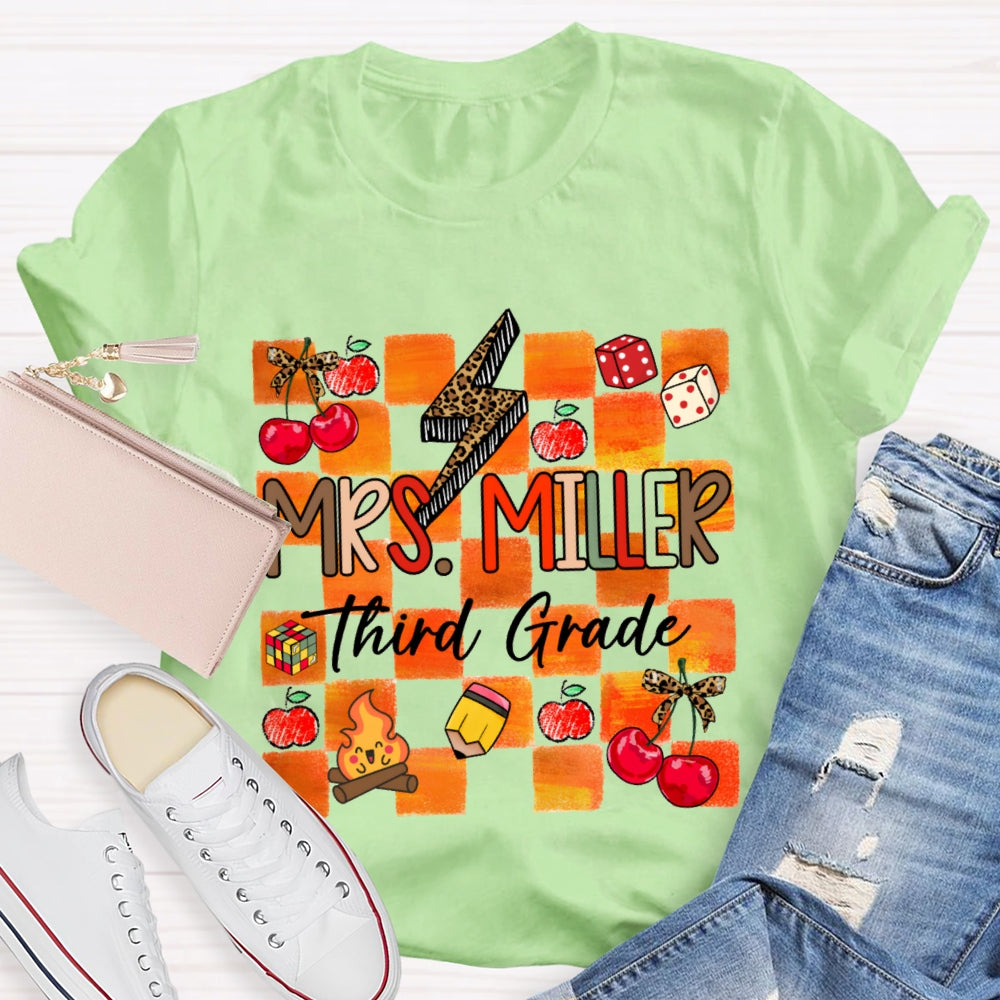 Personalized Grade And Name Autumn Vibes T-Shirt