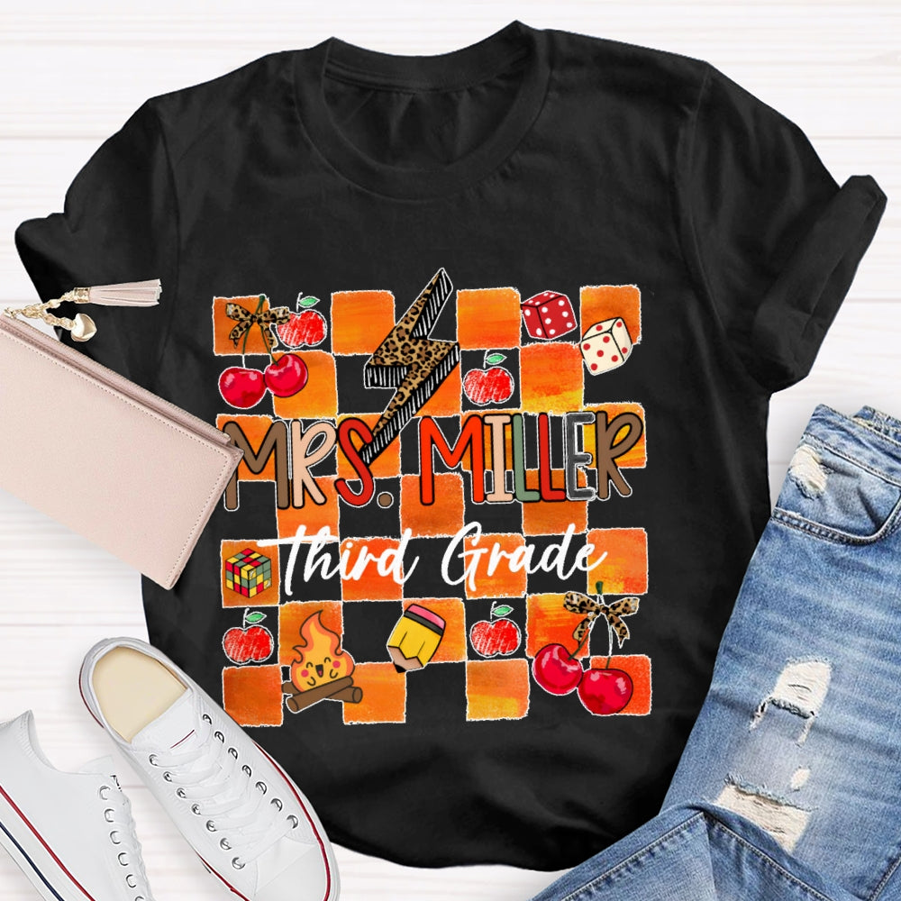 Personalized Grade And Name Autumn Vibes T-Shirt