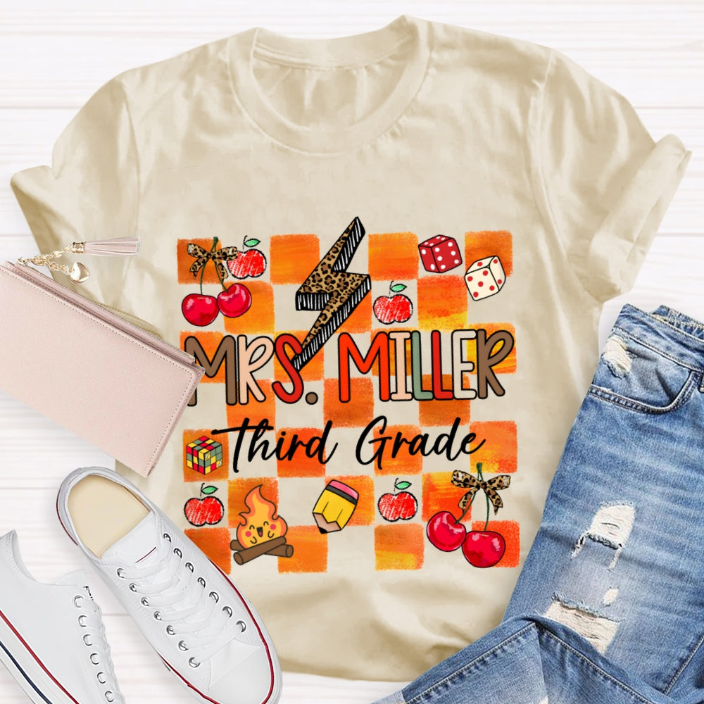 Personalized Grade And Name Autumn Vibes T-Shirt