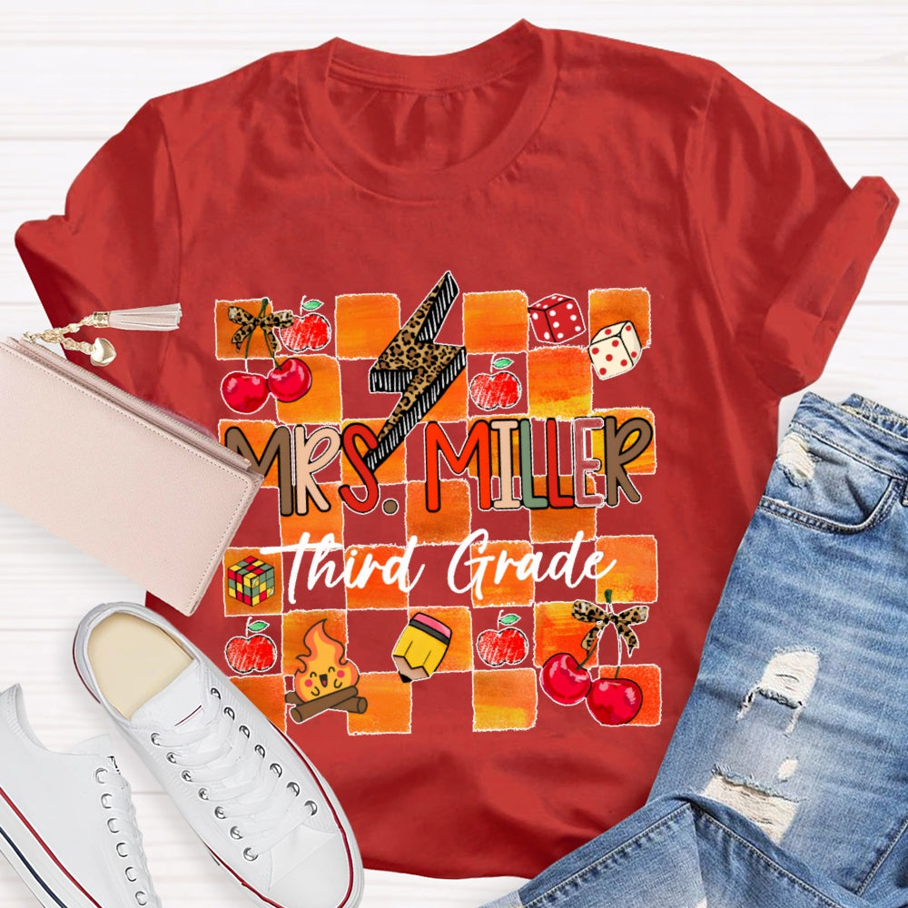 Personalized Grade And Name Autumn Vibes T-Shirt