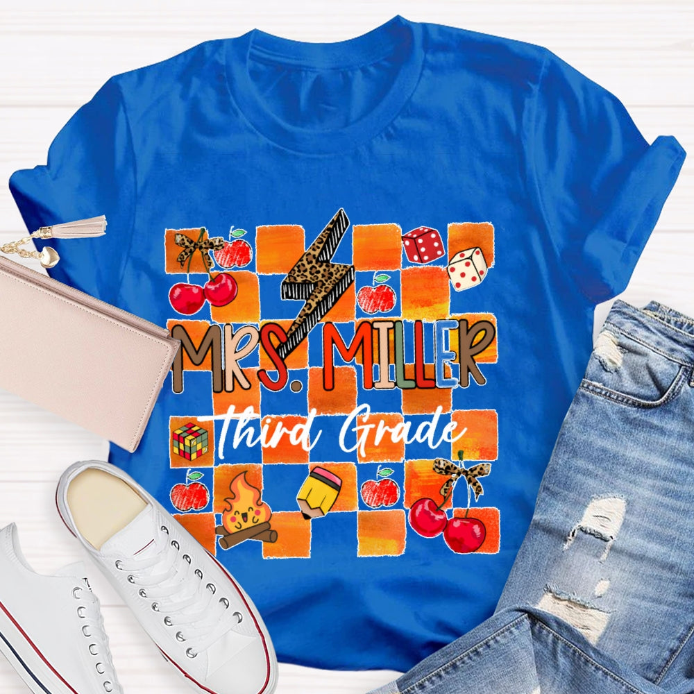 Personalized Grade And Name Autumn Vibes T-Shirt