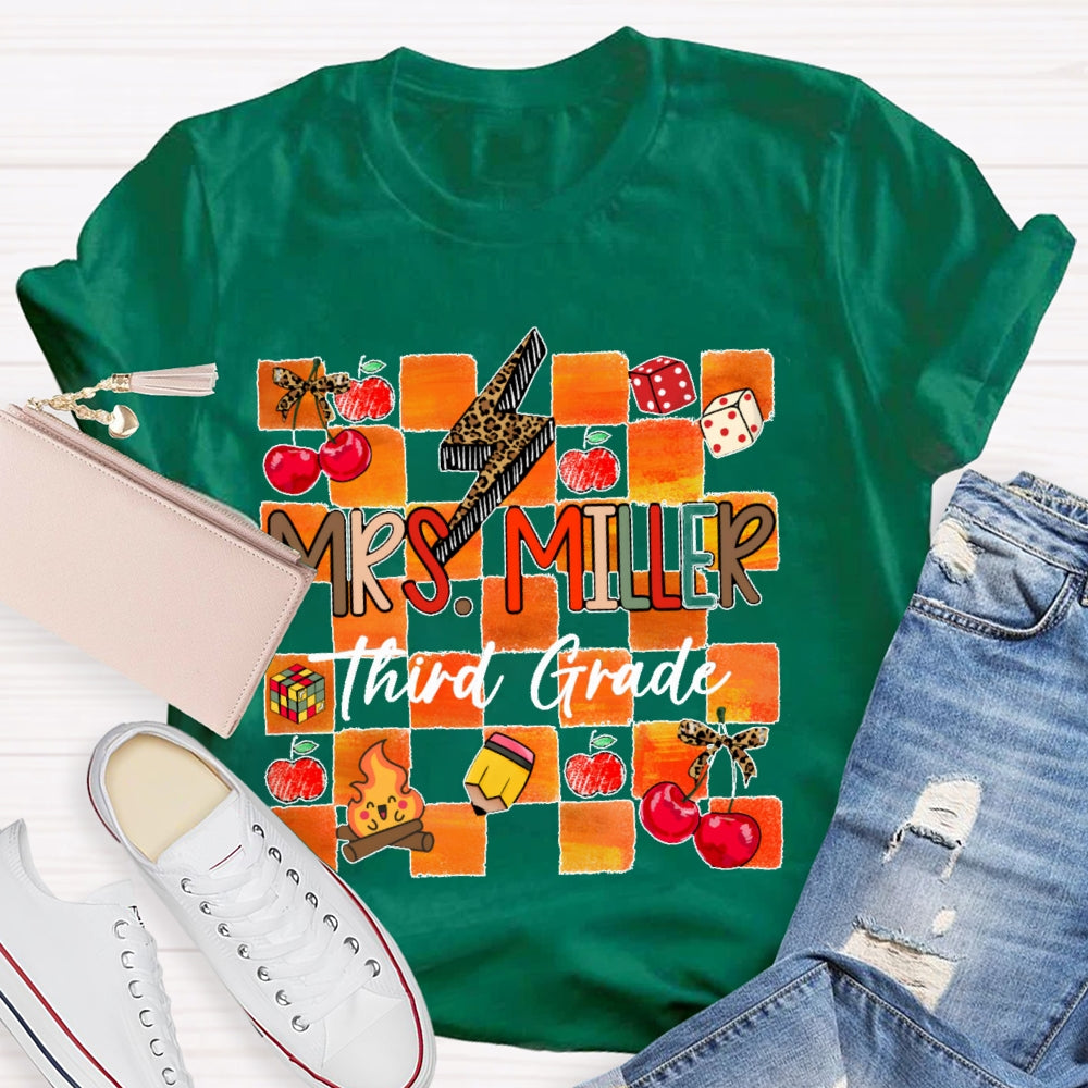 Personalized Grade And Name Autumn Vibes T-Shirt