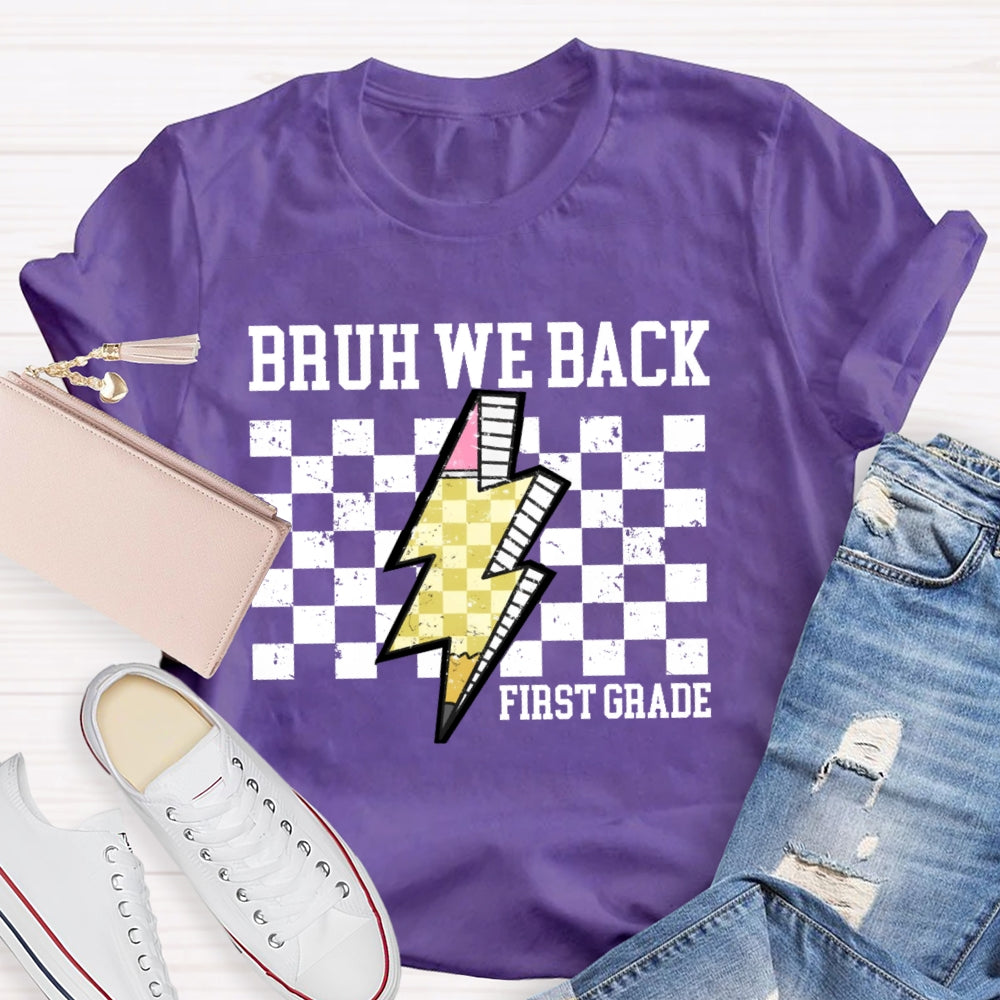 Personalized Grade Bruh We Back 1st Grade T-shirt
