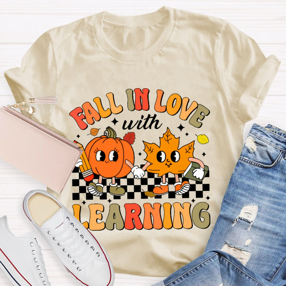 Fall In Love With Learning Teacher Cute Pumpkin T-shirt