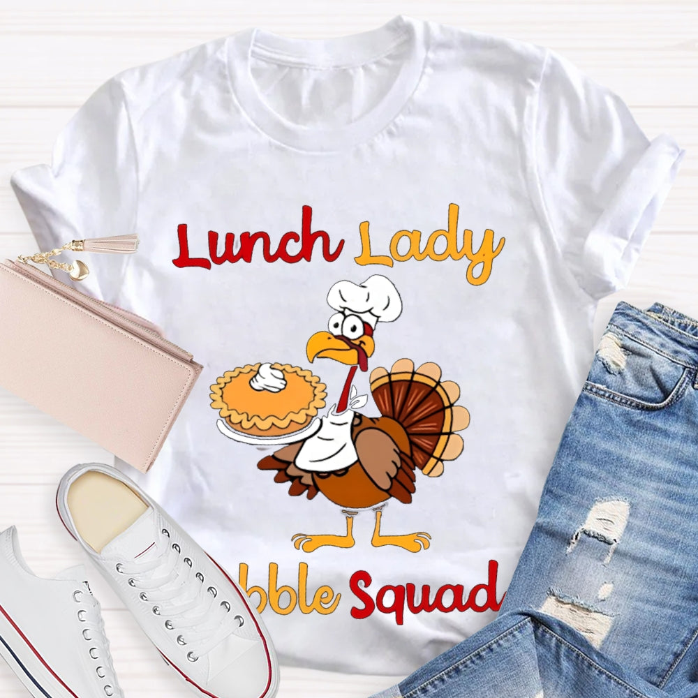 Lunch Lady Gabble Squad Little Duck Holding Cake T-shirt
