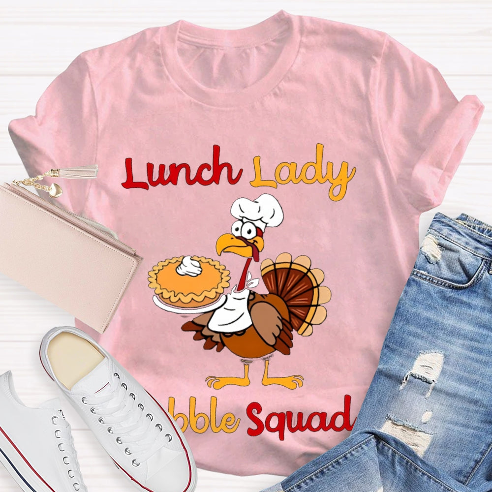 Lunch Lady Gabble Squad Little Duck Holding Cake T-shirt