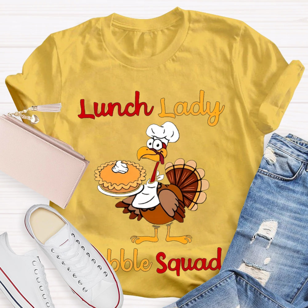 Lunch Lady Gabble Squad Little Duck Holding Cake T-shirt