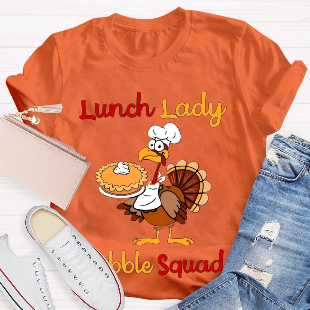 Lunch Lady Gabble Squad Little Duck Holding Cake T-shirt