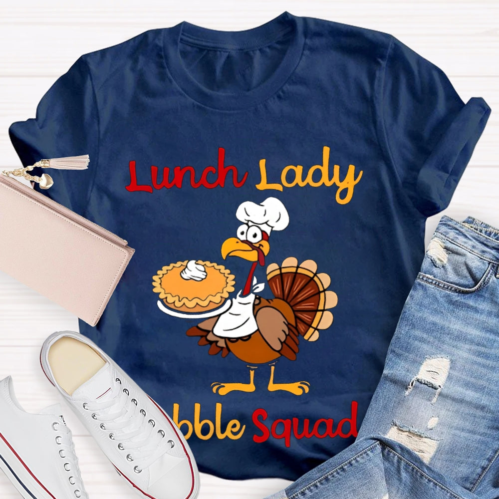 Lunch Lady Gabble Squad Little Duck Holding Cake T-shirt