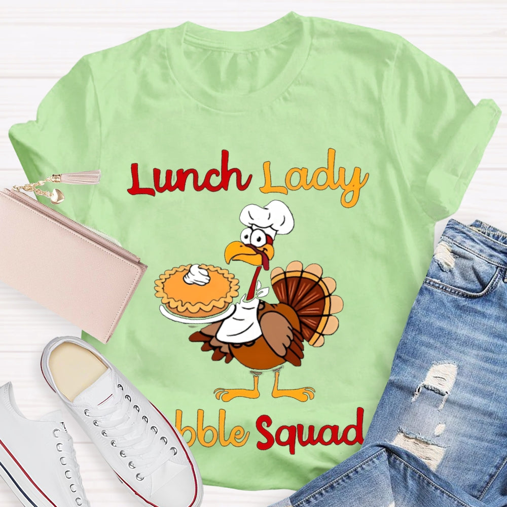 Lunch Lady Gabble Squad Little Duck Holding Cake T-shirt