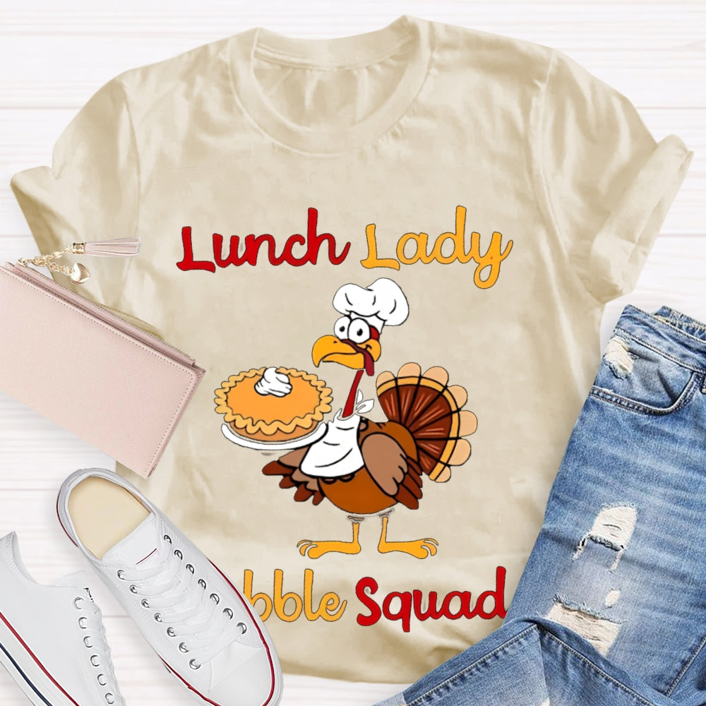 Lunch Lady Gabble Squad Little Duck Holding Cake T-shirt