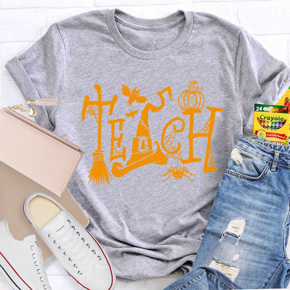 Teacher Halloween Witch Hat Funny T-shirt