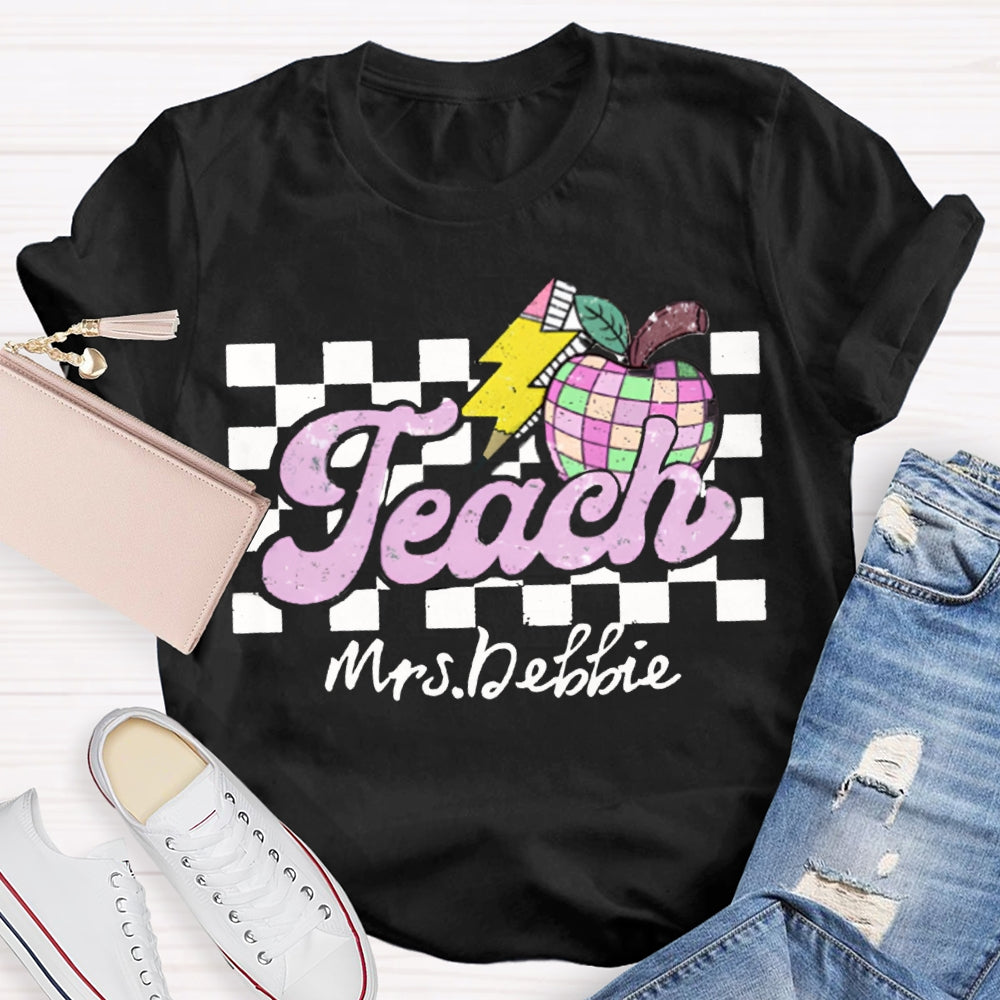 Personalized Teacher Name Apple Back To School Shirt