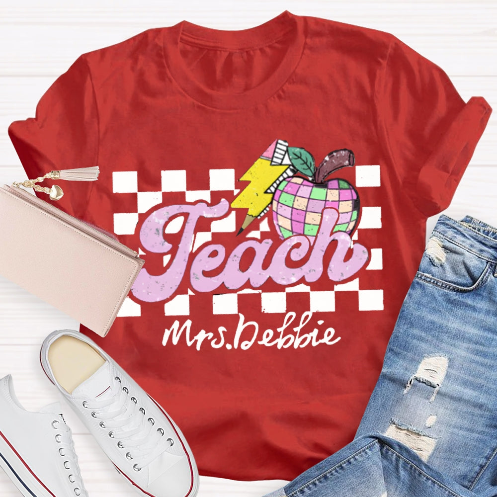 Personalized Teacher Name Apple Back To School Shirt