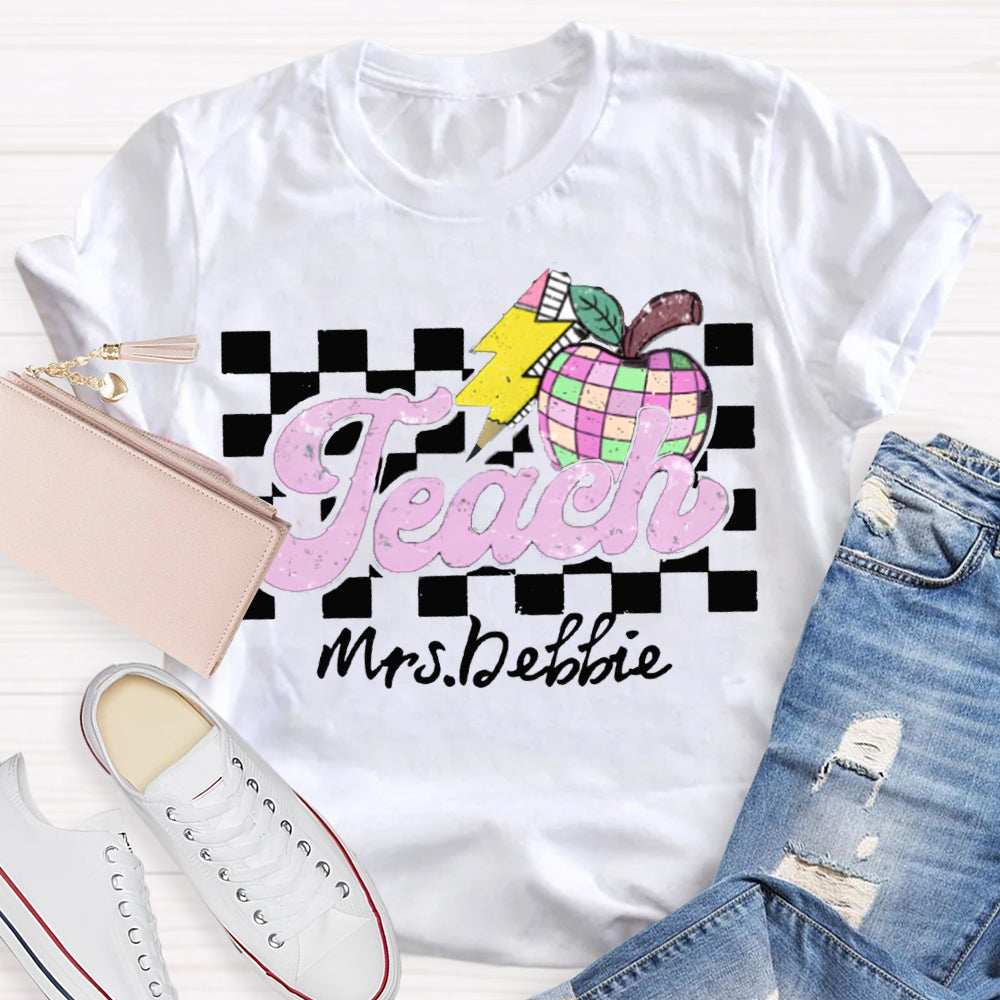 Personalized Teacher Name Apple Back To School Shirt