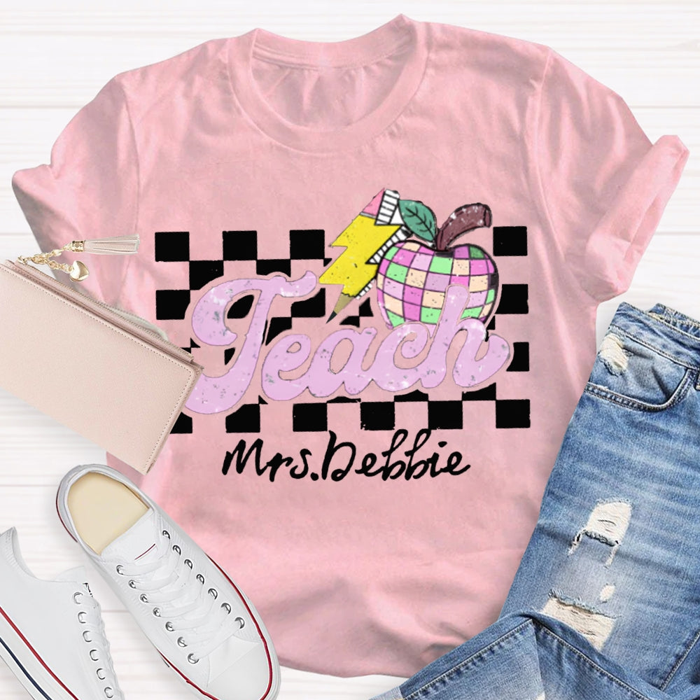 Personalized Teacher Name Apple Back To School Shirt
