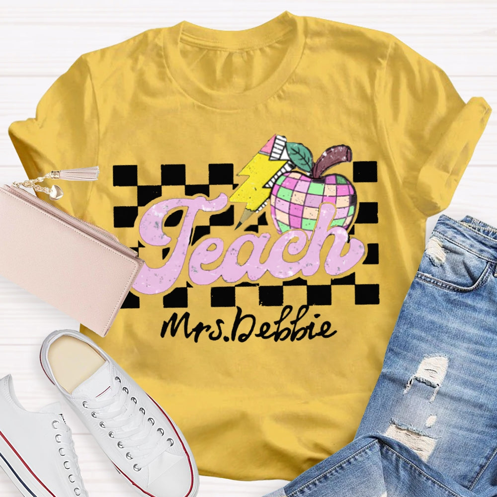 Personalized Teacher Name Apple Back To School Shirt