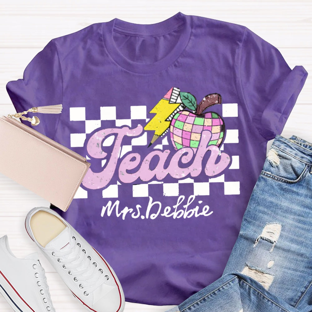 Personalized Teacher Name Apple Back To School Shirt